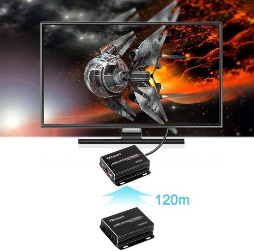 TESmart HKE12MMA10 120M HDMI KVM Extender Over TCP/IP Ethernet/Over Single Cat5e/cat6 Cable 1080P with IR Remote - Up to 393ft/120M (Transmitter) - Image 5