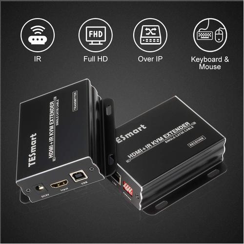TESmart HKE12MMA10 120M HDMI KVM Extender Over TCP/IP Ethernet/Over Single Cat5e/cat6 Cable 1080P with IR Remote - Up to 393ft/120M (Transmitter) - Image 6