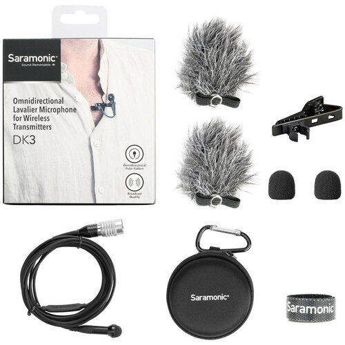 Saramonic DK3C Premium Omnidirectional Lavalier Microphone for Audio-Technica ATW Transmitters (Locking 4-Pin Hirose Connector) - Image 5