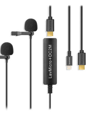 Saramonic LavMicro+DC2M Dual Omnidirectional Lavalier Microphone with Monitoring for iOS, Android & Computer