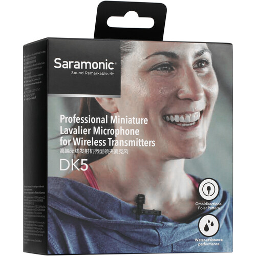 Saramonic DK5B Professional Water-Resistant Omnidirectional Lavalier Microphone for Sony UWP, UWP-D, and WRT Transmitters - Image 8